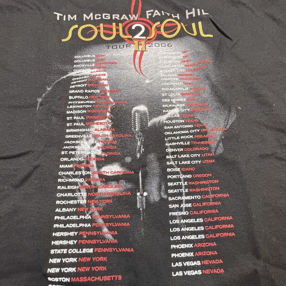 Tim McGraw Faith Hill Soul 2 Soul 2006 Concert Shirt Size XL Country Music - Picture 4 of 11